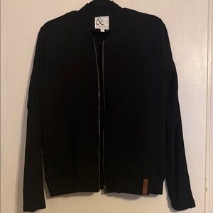 AMPERSAND AVE Black Quilted Bomber Jacket